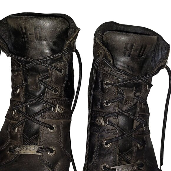 Harley-Davidson Mens Black Leather Ruskin Lace-Up Motorcycle Boots Size 11.5 M - Picture 5 of 15